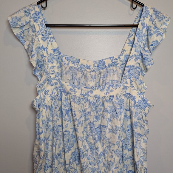 melrose and market floral tank top, coastal grandma - size m - Picture 1 of 6